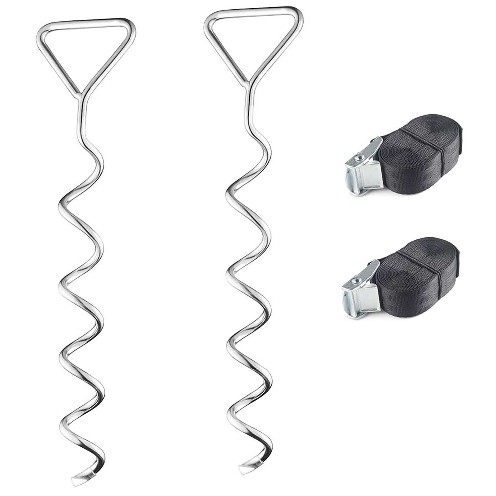 Heavy Duty Trampoline Ground Anchor Kit Trampoline Tie Down Kit for Trampolines, Swings, Garden Sheds, Playhouses: 4 pcs