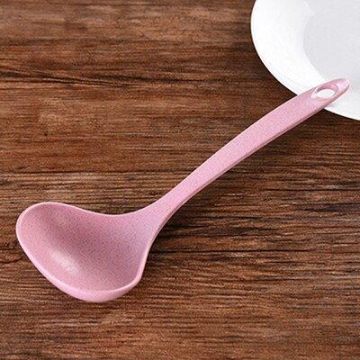 Wheat Straw Stalk Spoon Gadgets Kitchen accessories Ladle Rice Soup Spoon Tableware Meal Dinner Spoon kitchen Tools: Pink