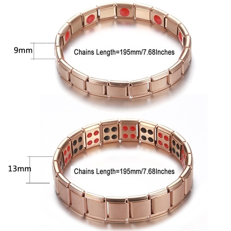 Neue Frauen Armbinde Edelstahl Elastische Einstellbar Rose Gold Farbe Germanium Magnetische Armbinde für Männer Gesundheit Schmuck