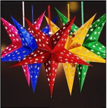1PC 30cm-45cm-60cm Shiny Star Paper Lampshade lanterns Party Decoration Craft For Wedding Christmas Party Decoration Supplies
