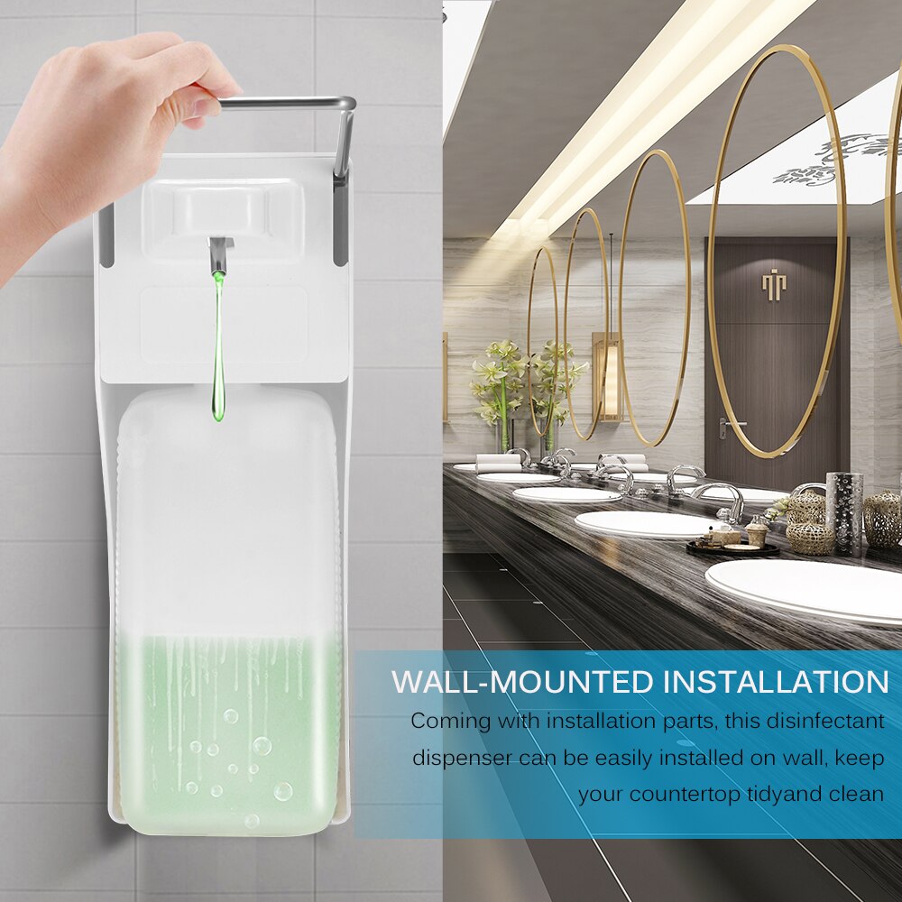ABS Manual Soap Dispenser Elbow Press Soap Pump Wall-Mounted Sanitizer Dispenser For Home Hospital Hotel Bathroom 1000ml