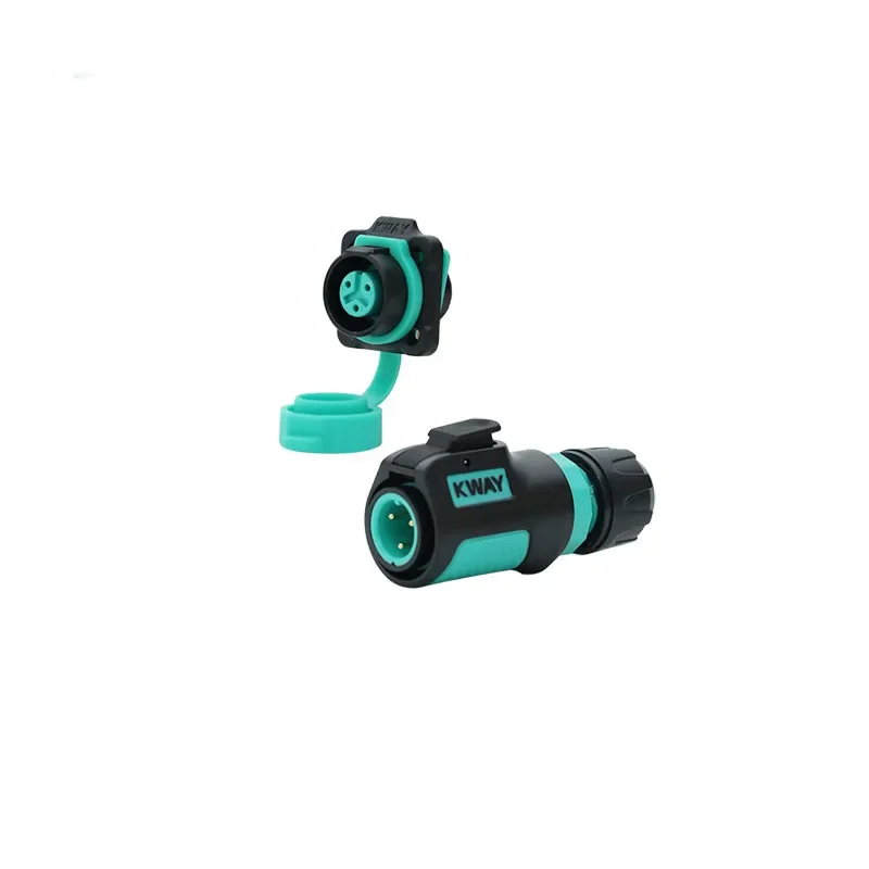 KWAY K12 Male Plug Female Socket IP68 Bulkhead M12 2 3 4 5 6 7 8 Pin Waterproof Electrical Connector Energy Scooter Charger: Dark Grey