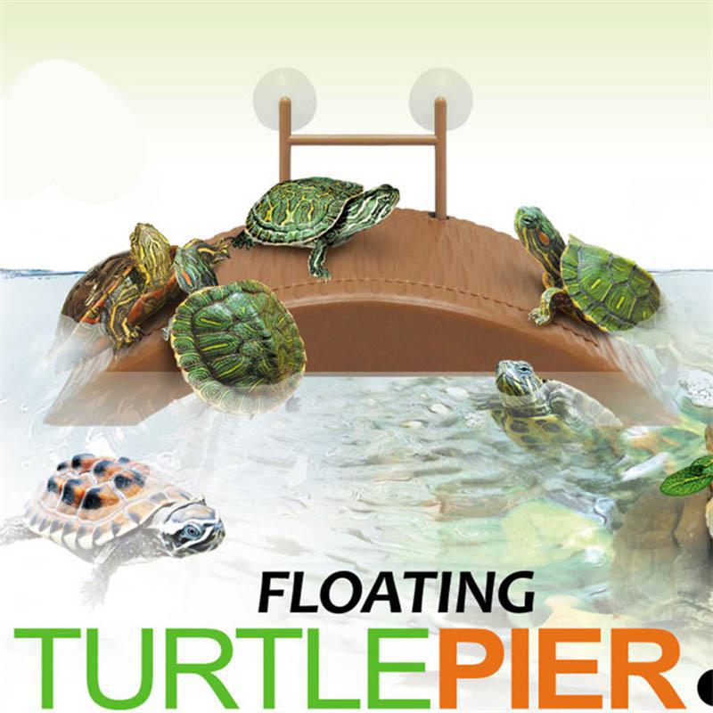 Auto Floating Platform Aquarium Reptile Basking Terrace Island Dock Bask Crawler Climb Toy