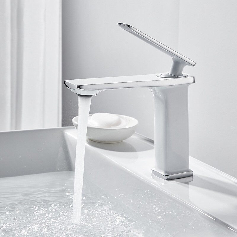 Waterval Basin Kraan Cold Mixer Basin Sink Tap Messing Zwart Wit Goud Badkamer Mixer Crane Home Hardware Kraan