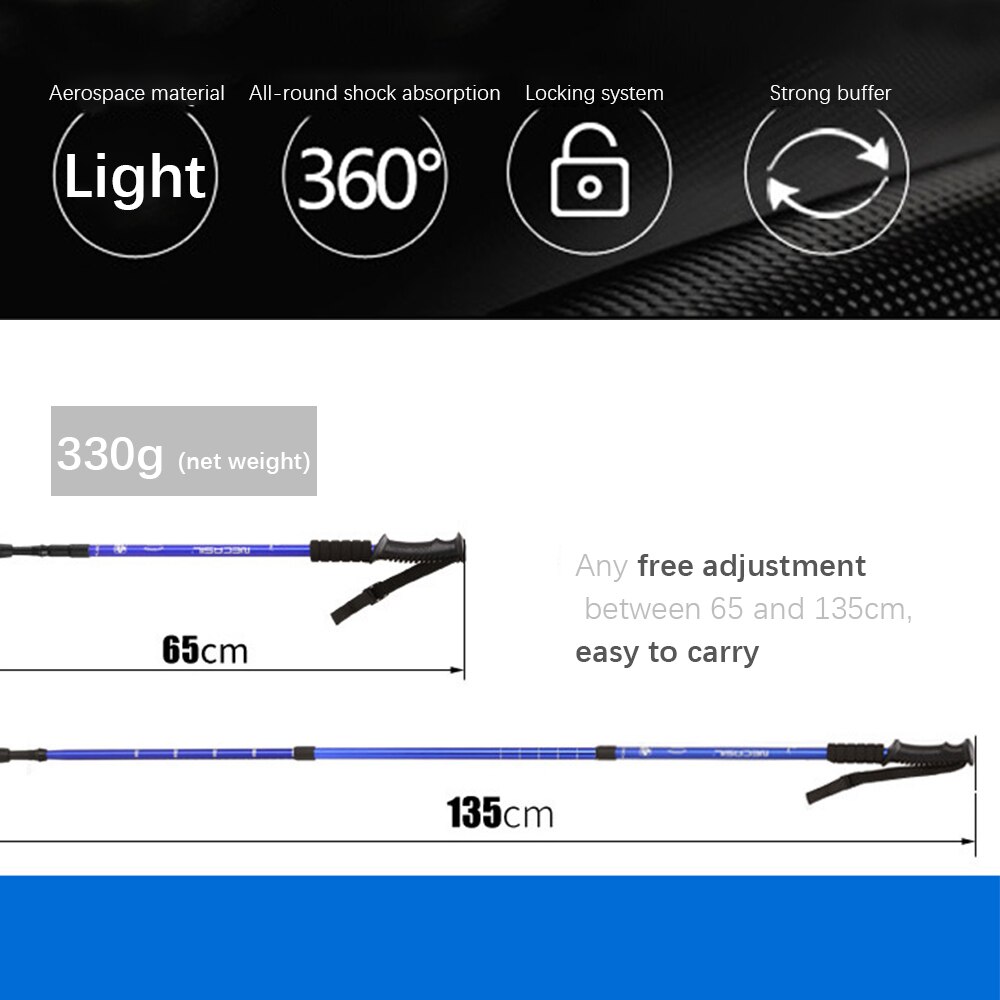 Outdoor Camping Walking Stick Telescopic Hiking Stick Aluminum Foldable Hiking Poles Outdoor Accessories For Trekking Camping