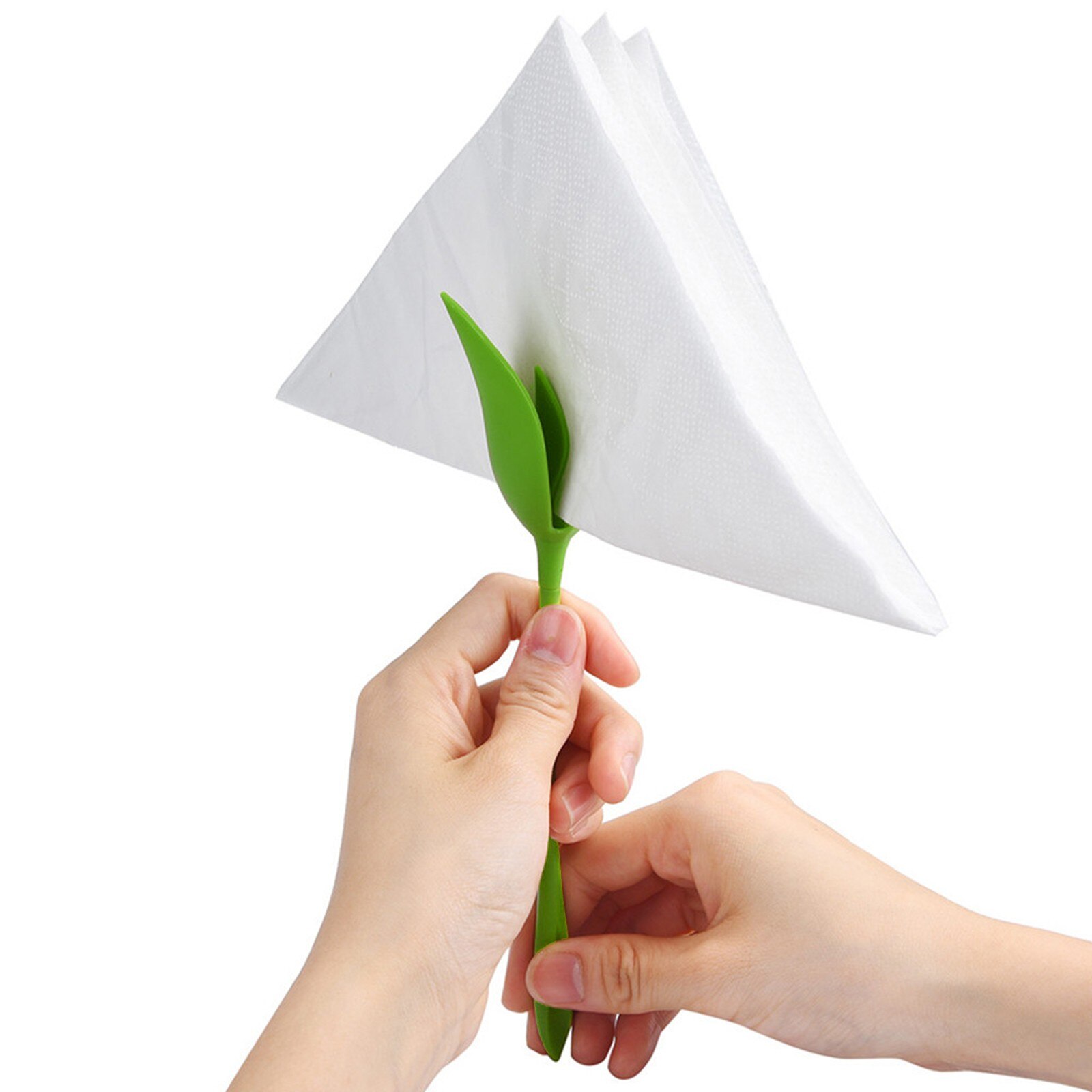 8PCS Plastic Origami Flower Napkin Holder Flower Buds Serviette Holder Table Arrangements Tissue Boxes Servilletero Paper