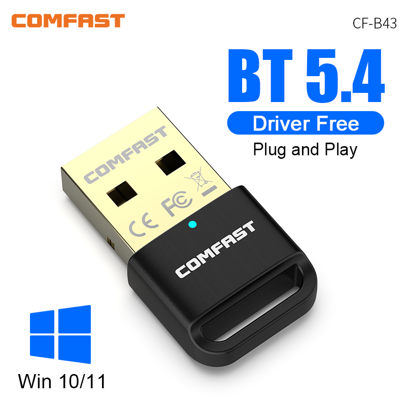 Comfast Bluetooth 5.4 Adapter Adaptador Cle USB Bluetooth 5.3 Dongle for PC Speaker Wireless Mouse Keyboard Music Audio Receiver