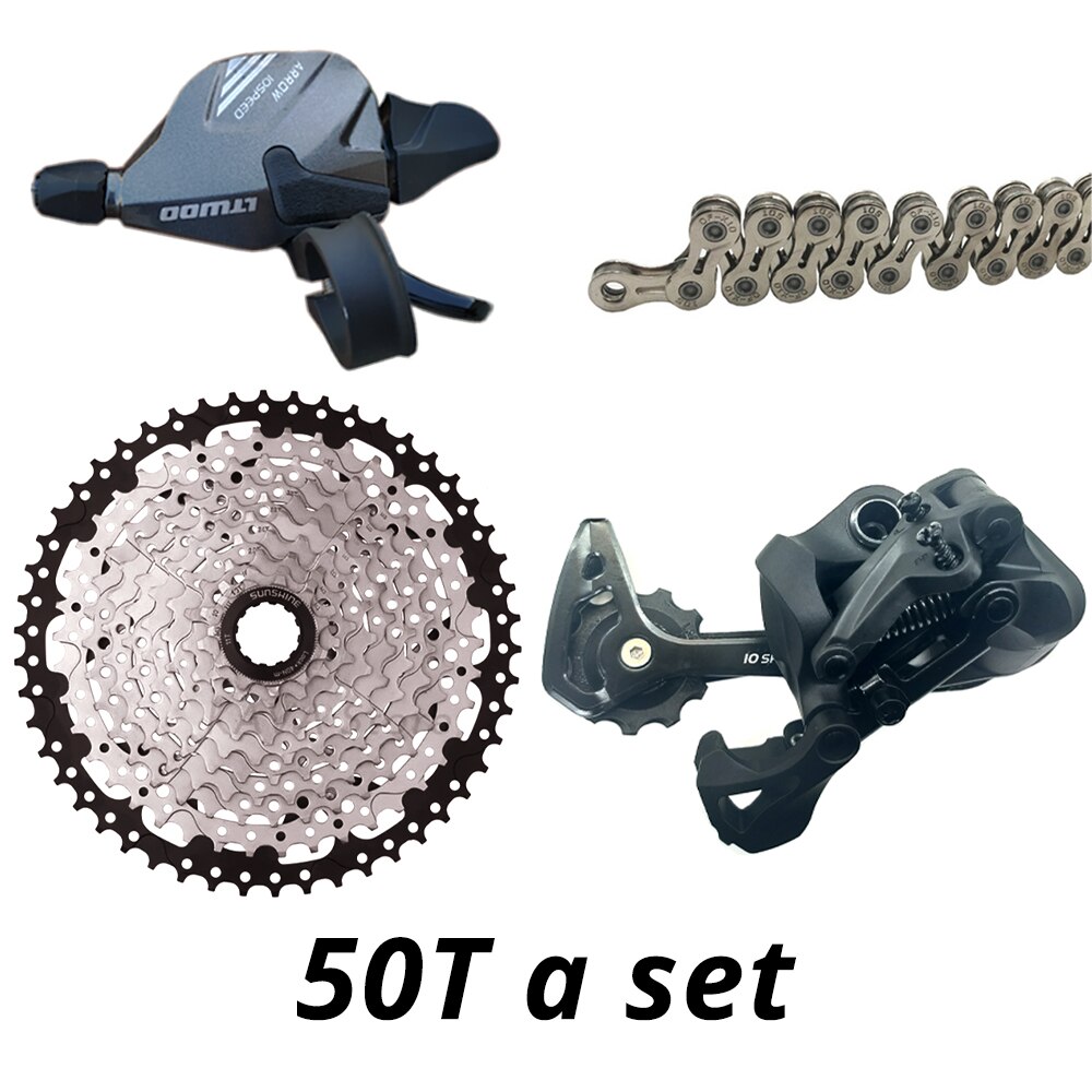 MTB 1x10 speed 10s Groupset Shift Lever + Rear Derailleur + Chain + cassette 42T 46T 50T: 50T groupset