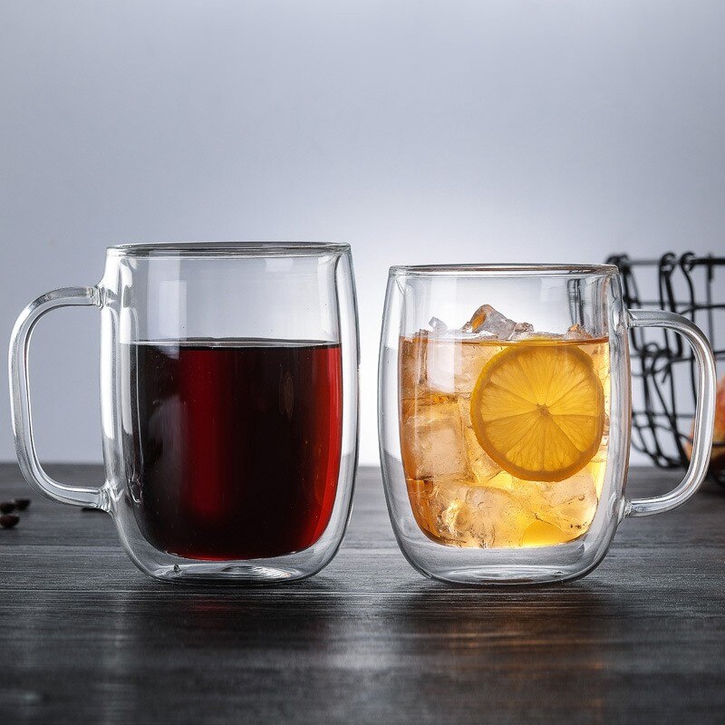 Big Beer Wine Glasses Drinking Whiskey Vodka Cup Coffee Juice Water Cups Tea Mug Double Bottom Glass Mugs For Home