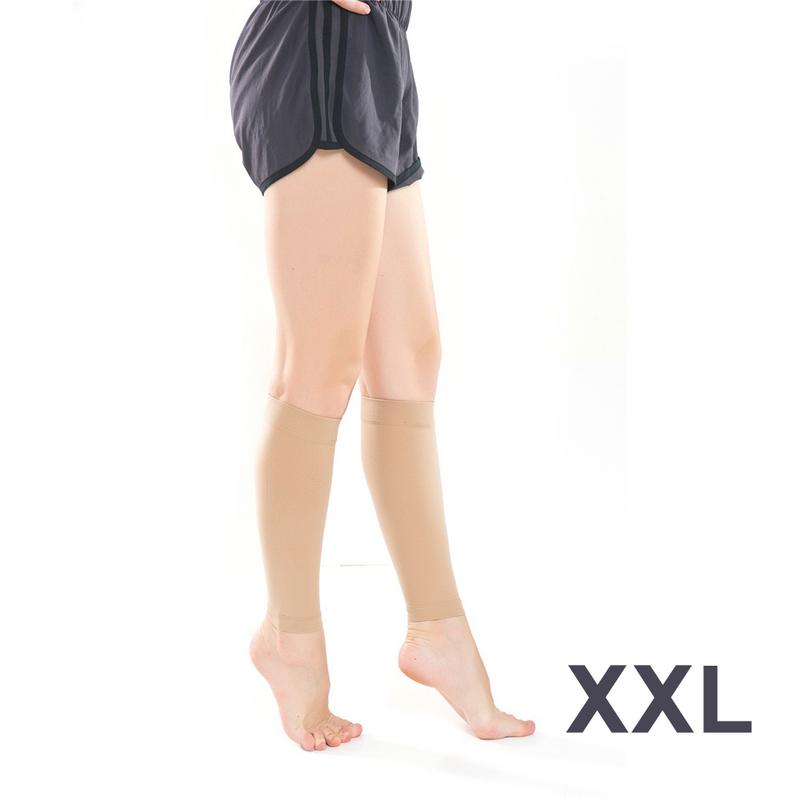 Secundaire Compressie Kalf Sokken Anti-Gebogen Elastische Antislip Mouwen Footless Compressie Basketbal Sokken Sport Protector: skincolor / S