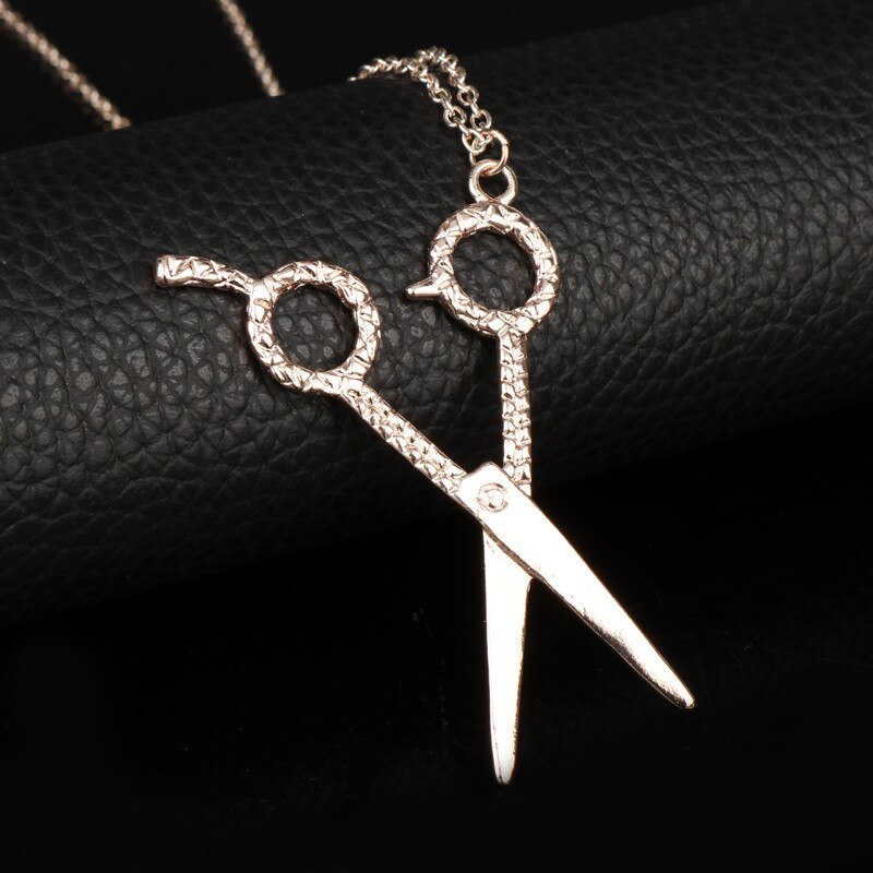 Collier en ciseaux pour hommes et femmes, bijoux pour salon de coiffure, outils pour sèche-cheveux, pendentifs pour coiffeur