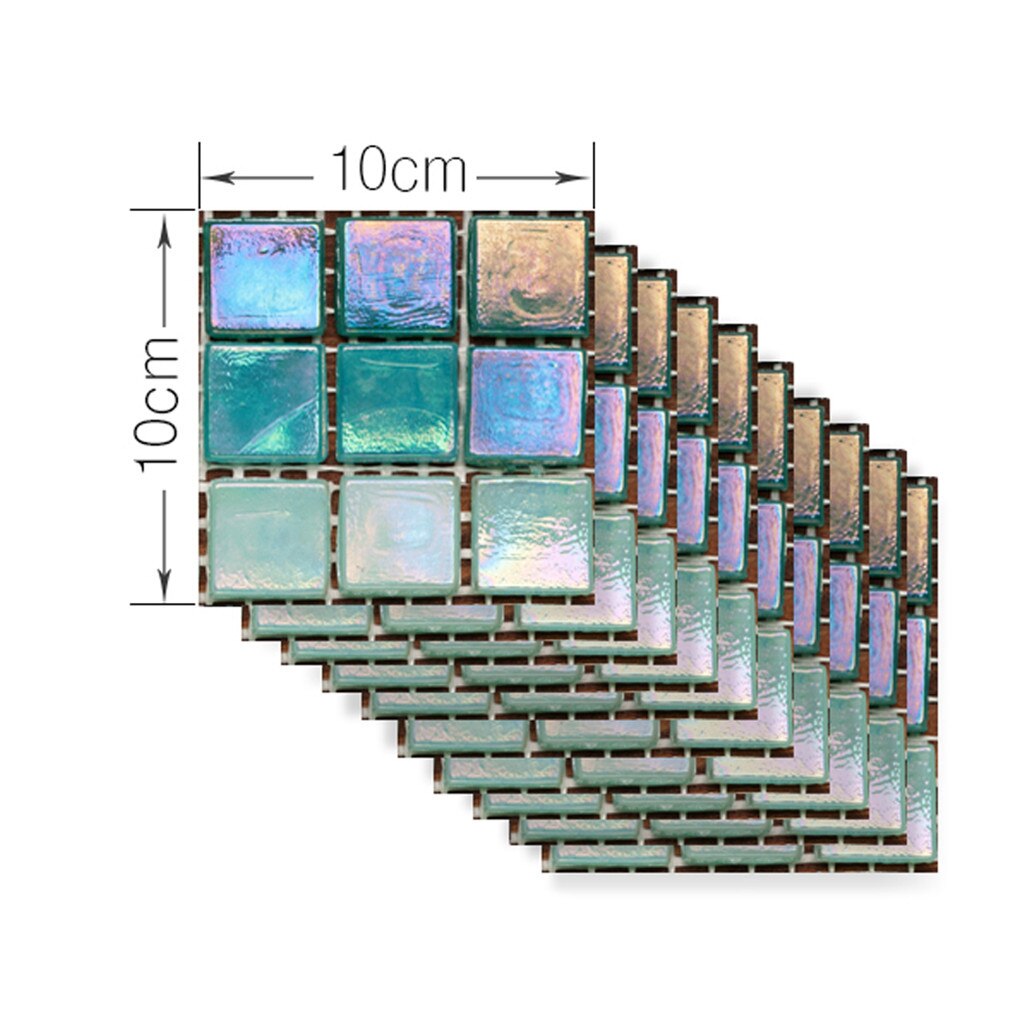 10/20/30 Pc 3d Self-adhesive Metal Mosaic Tile Backsplash For Kitchen Bathroom Stove Wall Waterproof Home Decoration Sticker#y30: B / 10 pc