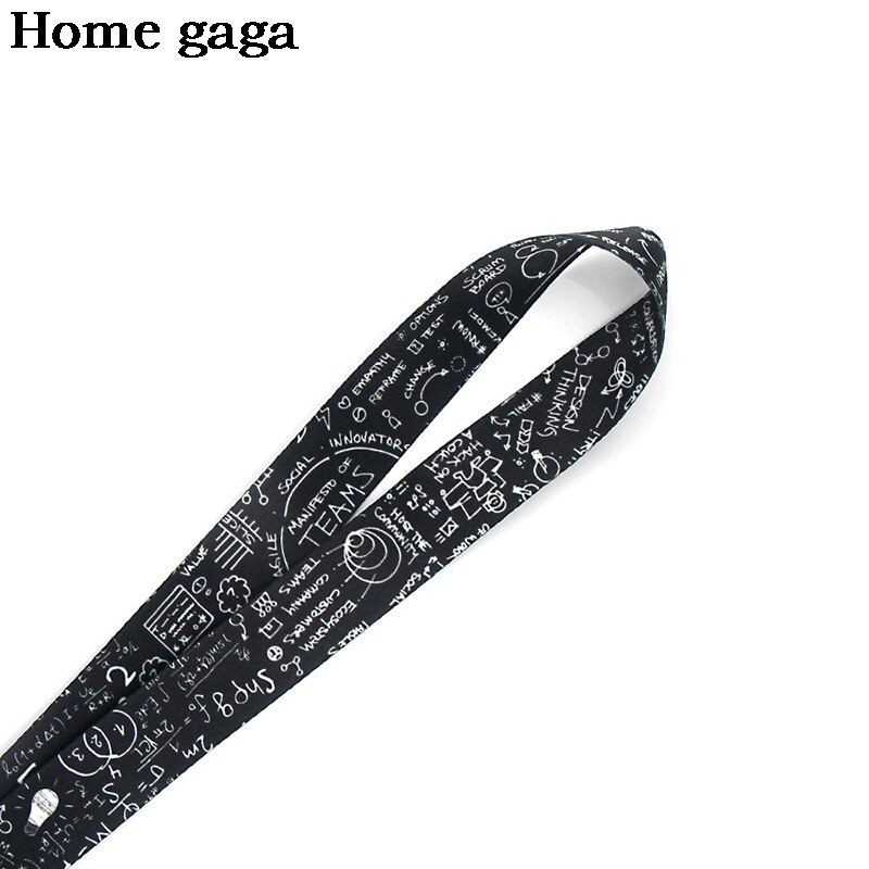 Homegaga-Llavero de fórmula matemáticas para teléfono, correa de cuello Punk de dibujos animados para llaves, tarjeta de identificación, cordones para teléfono móvil D2911