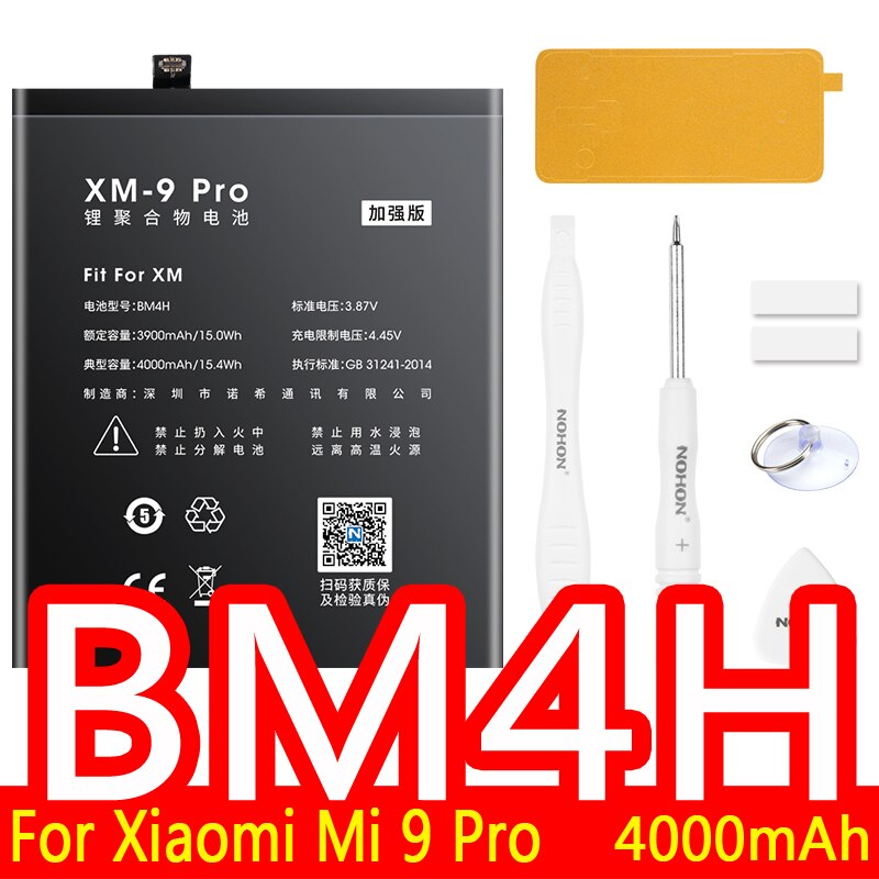 NOHON Battery For Xiaomi Mi 8 9 Lite SE 9T Pro 10 POCOPHONE F1 F2 Pro CC9 CC9E A3 5X 6X Replacement Bateria BM3J BM3E BM3L BM3M: BM4H