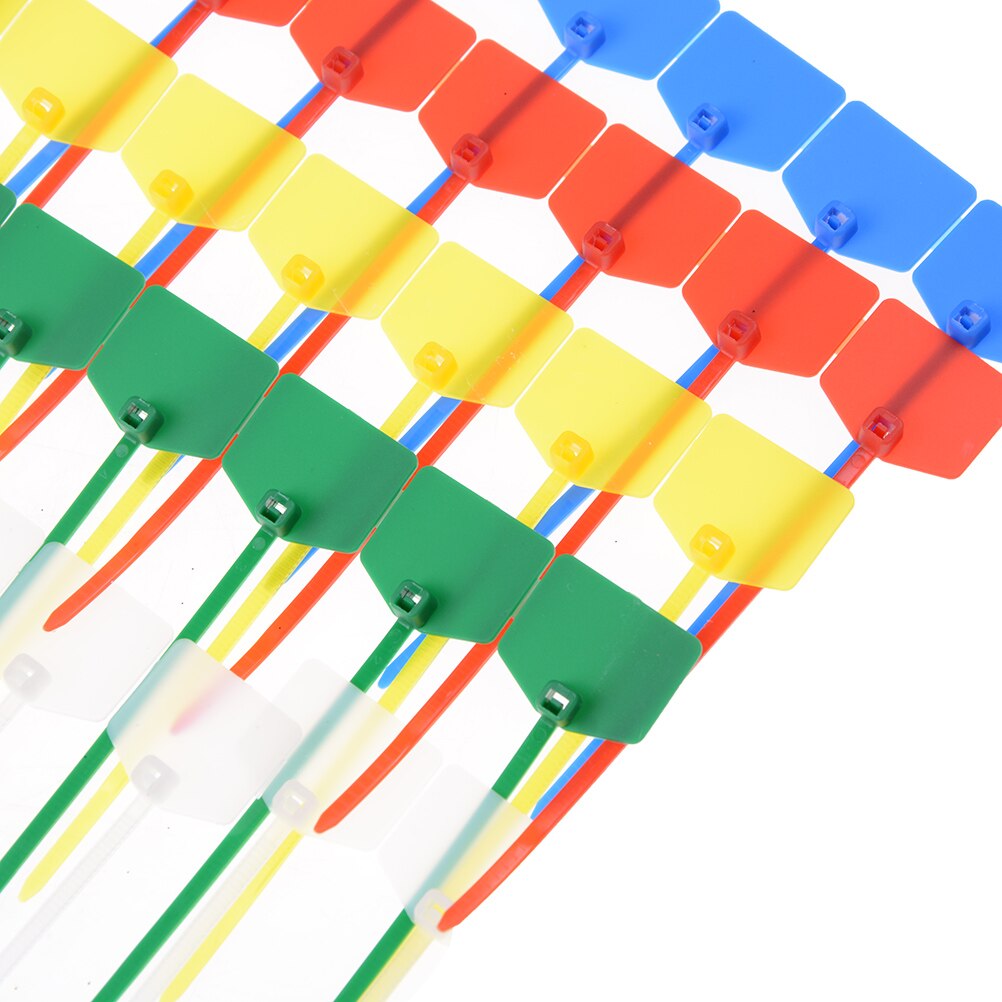 Zlinkj 100Pcs Netwerk Kabel Identificatie Mark Borden Ties Nylon Bandjes Label Tag Tie