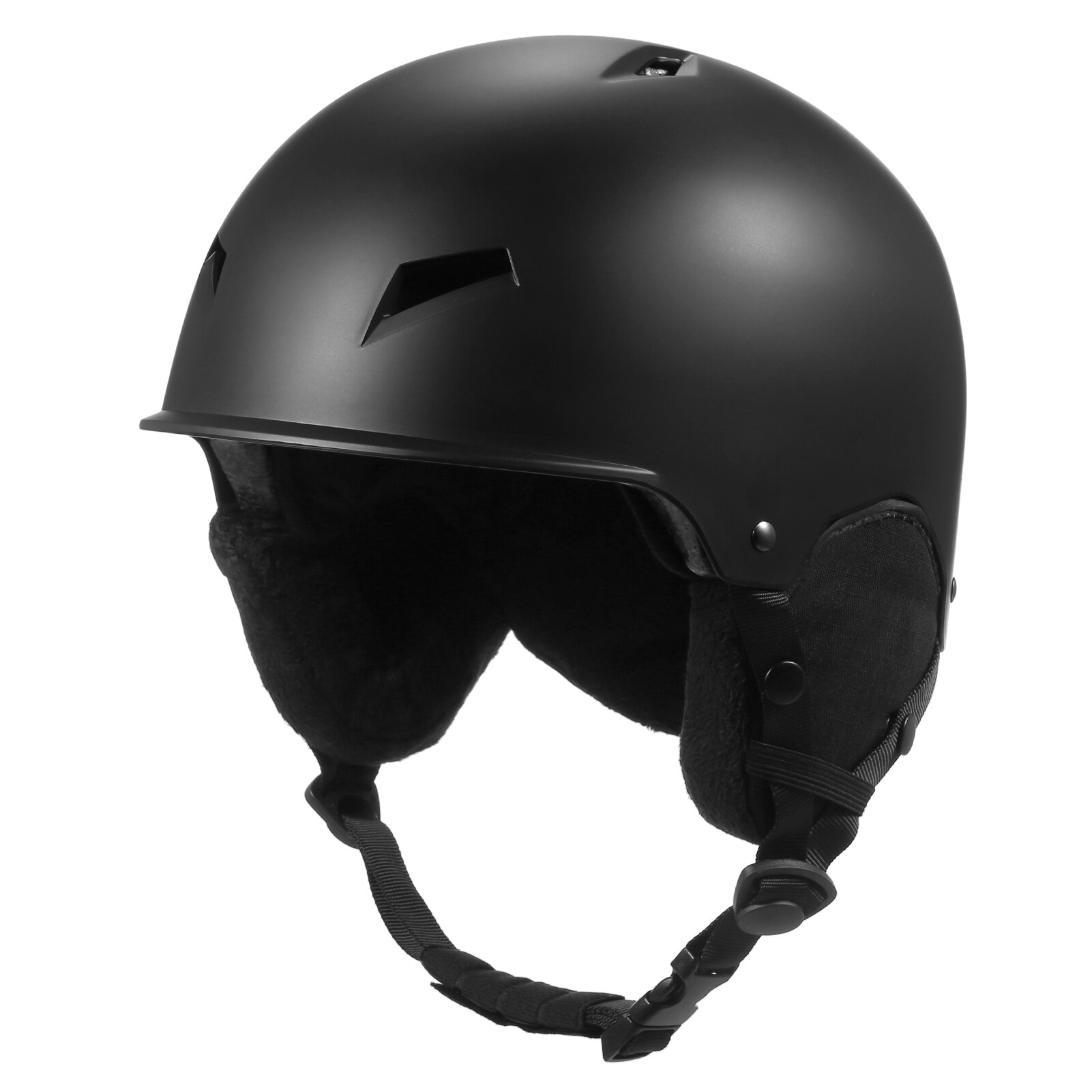 Man Women Snowboard Snowmobile Ski Helmet CE Certification Adult Windproof Skating Skateboard Snow Sports Cycling Helmets: black / L