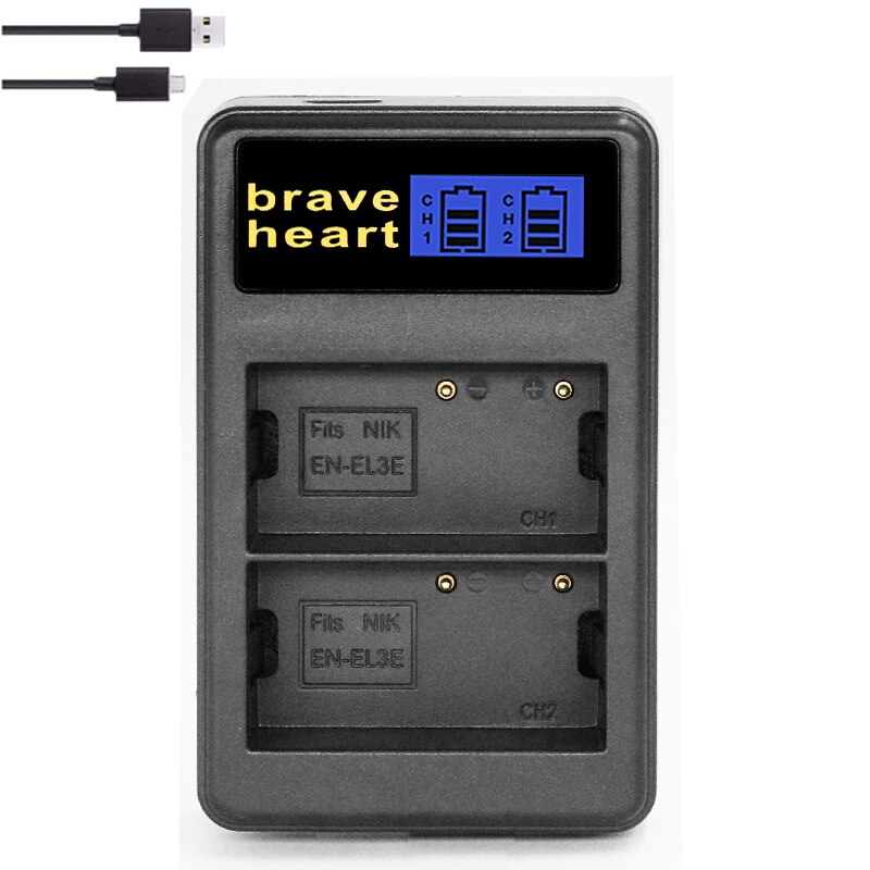 4PCS EN-EL3e EN EL3A EN EL3e Camera Battery For Nikon D30 D50 D70 D90 D70S D300 camera accessories: charger