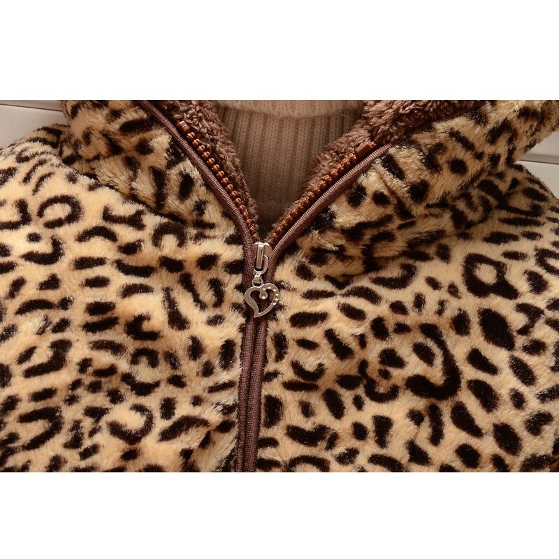 Børn pige frakke vinter baby pige tøj bomuld leopard print fortykkelse baby tøj varm løs frakke roupas bebe