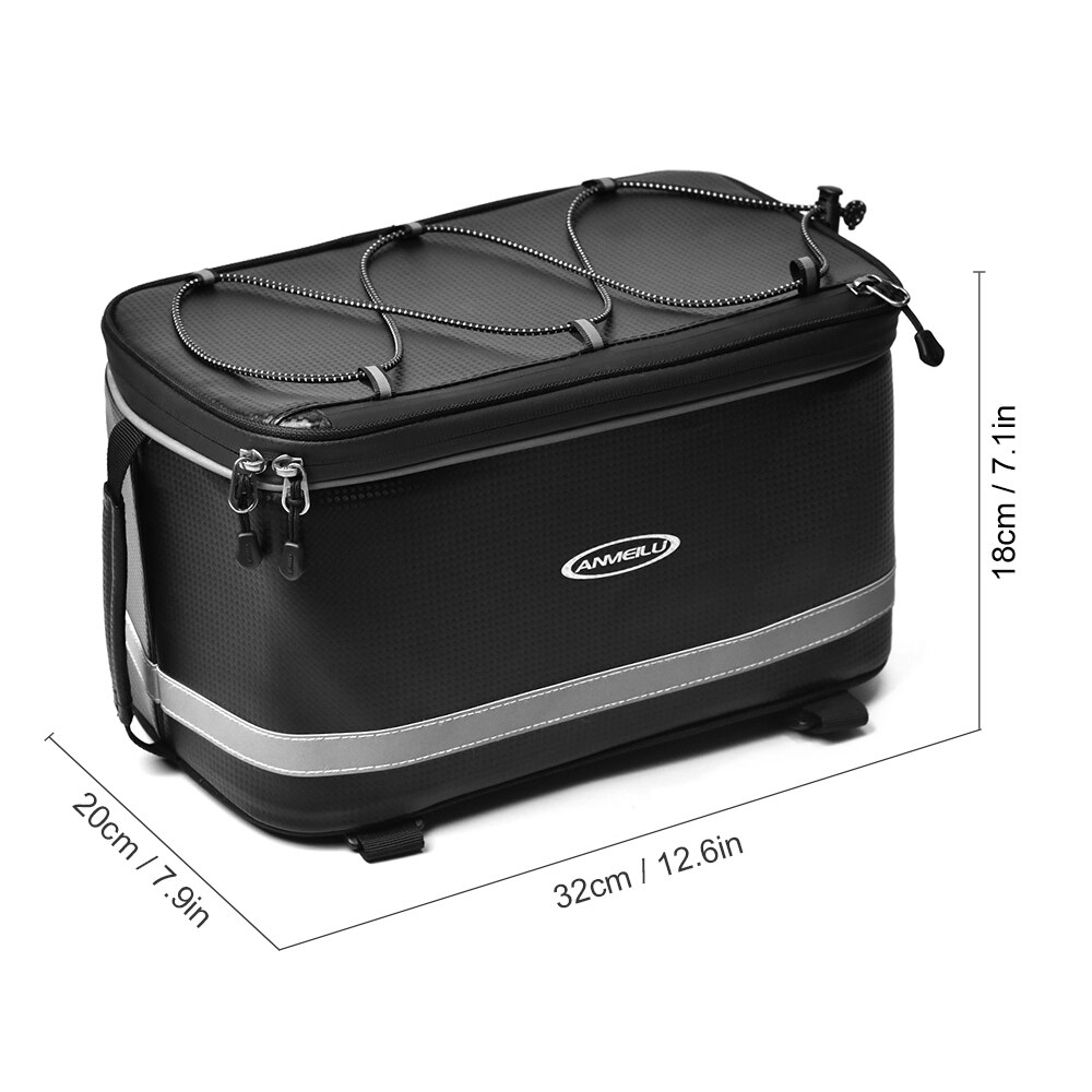 7L/12L Fietstas Bike Trunk Bag Fiets Achter Tas Waterdicht Fiets Rack Bag Met Waterdichte Regenhoes