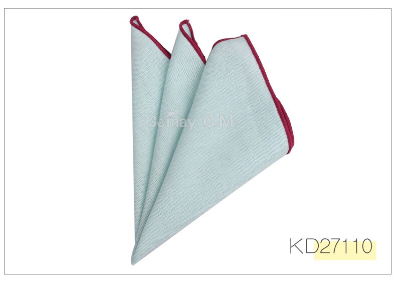 Solid Linen Pocket Square Suits Hanky Candy Color Handkerchiefs Casual Suit Square Handkerchief Towels For Party Scarves: KD27110
