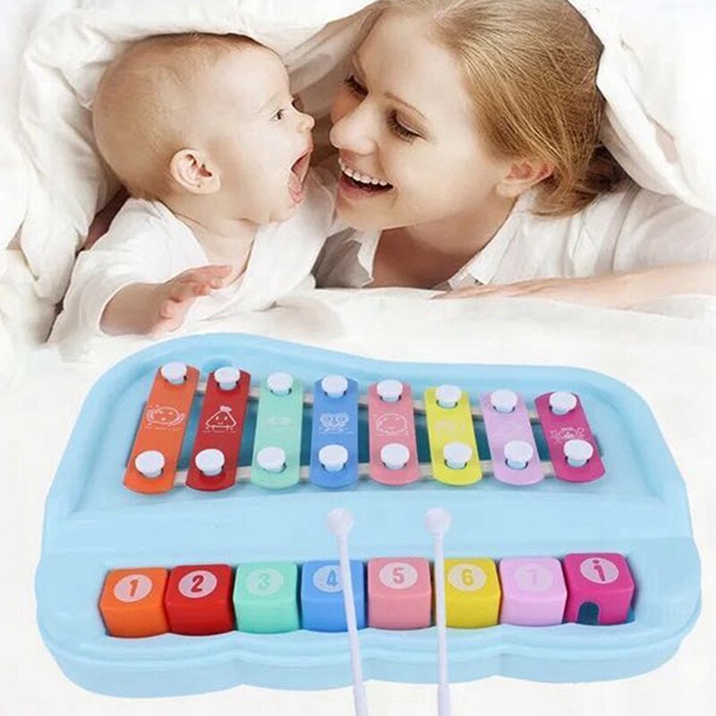 Juguete de Piano para niños, 8 teclas multicolor Teclado de Piano xilófonos de juguete