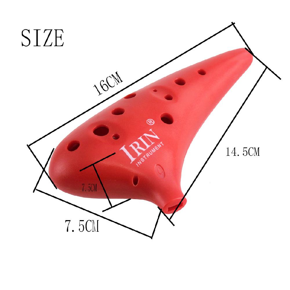 Irin 12 hull plast alt c ocarina fløyte for musikkelskere og nybegynnere
