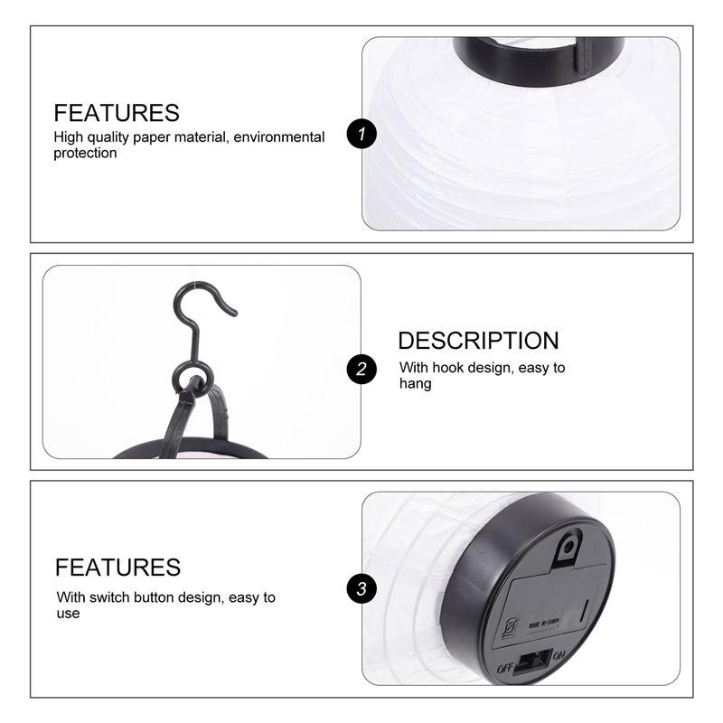 1Pc Japanese Folding Lantern with Light for Home Restaurant Decor