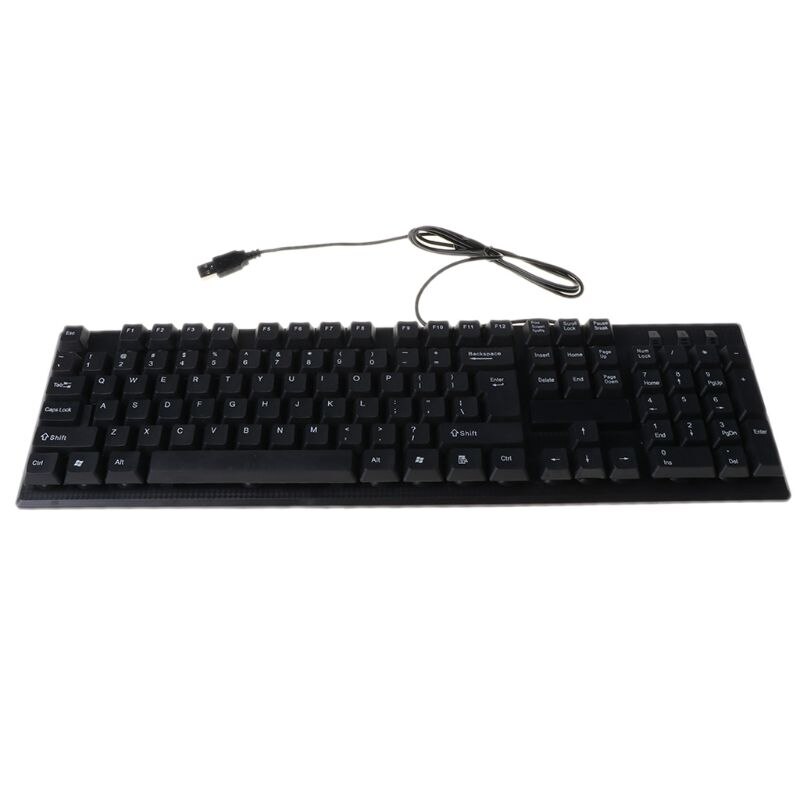USB Wired Silent Keyboard Waterproof Office 104 Keys Keyboard for Desktop 28GE