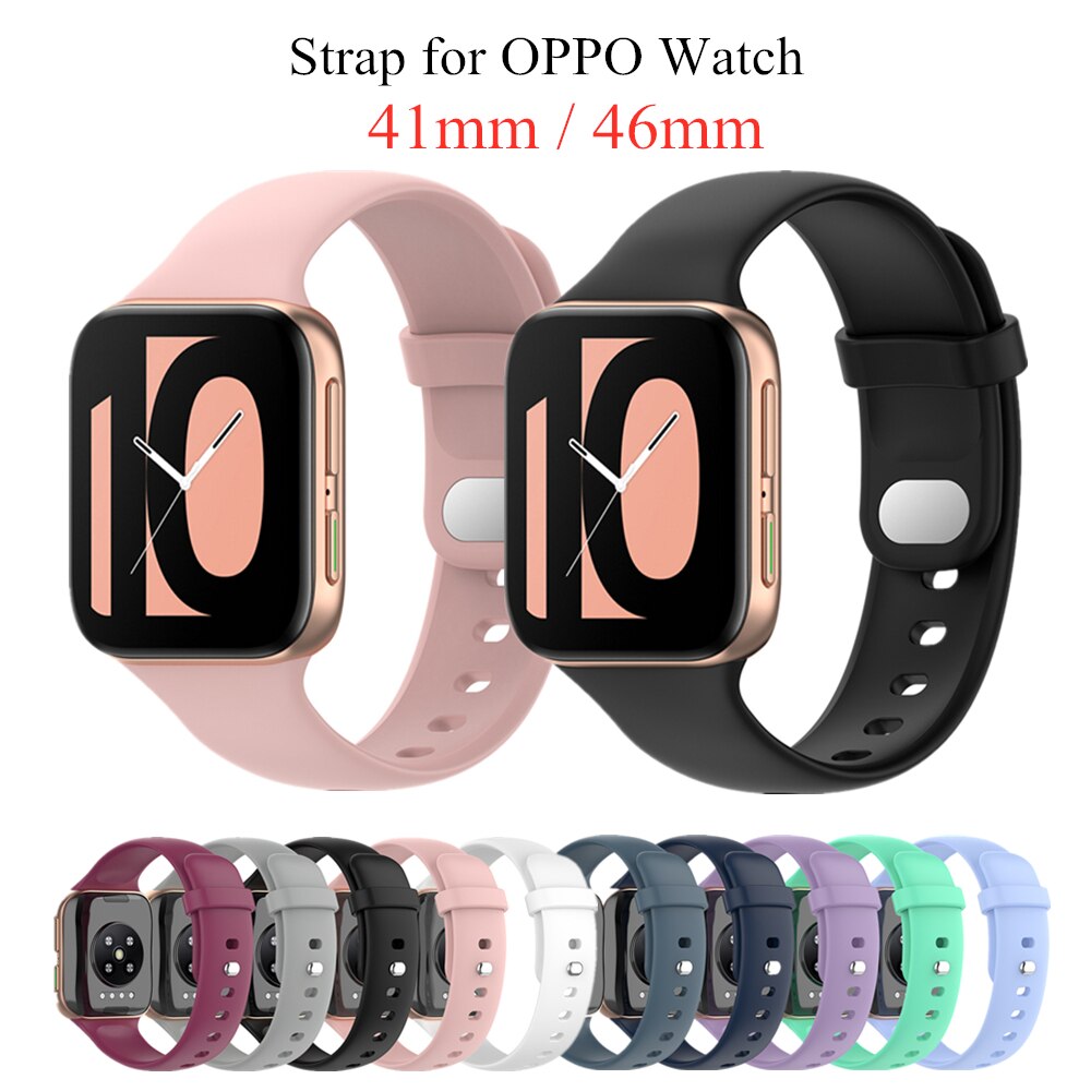 Zachte Siliconen Horloge Band Voor Oppo Horloge 41Mm 46Mm Horlogeband Kleurrijke Polsband Sport Band Armband Voor Oppo Horloge 46Mm 41Mm