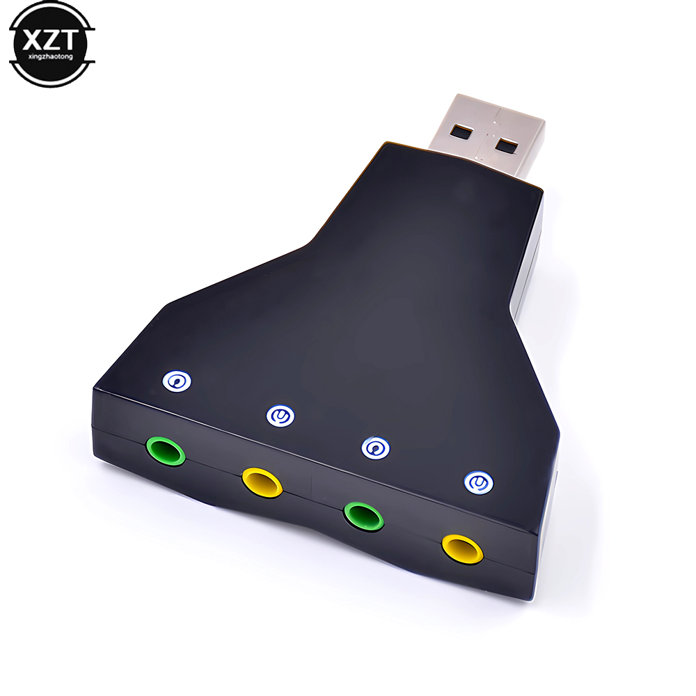 Tarjeta de sonido USB Virtual externa 7 en 1 canal adaptador de Audio de sonido 3D micrófono Dual interfaz de Audio Dual salida independiente