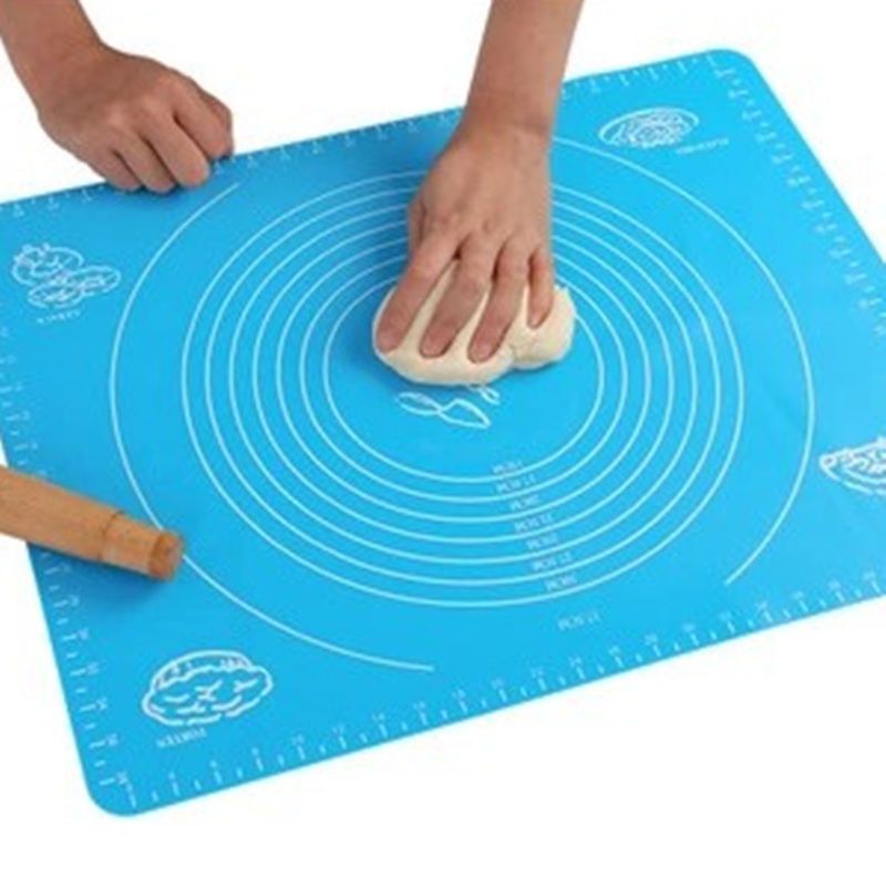 1Pc Silicone Rolling Pastry Boards Bakken Matten Liners Fondant Suiker Ambachtelijke Cake Deeg Snijden Mat Bakken Tools: Blue