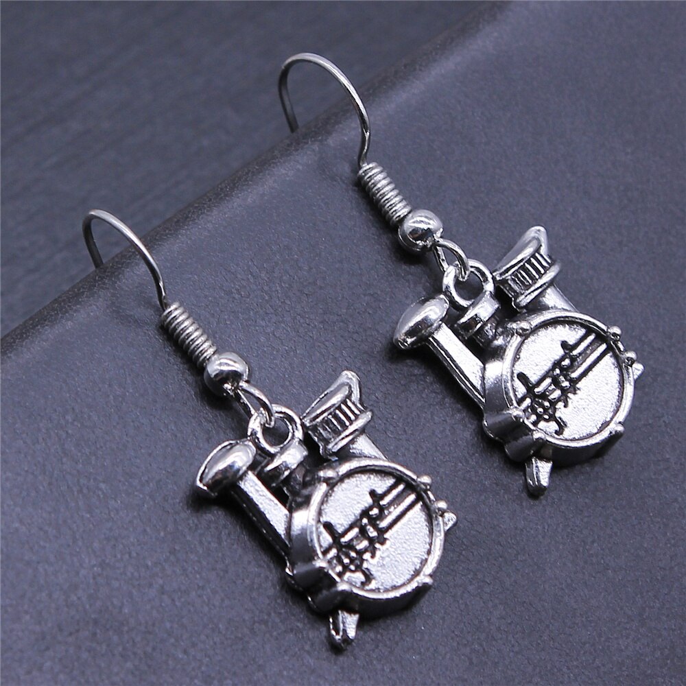Musical Jewelry Earrings Musical Note Microphone Drum Guitar Violin Shaped Dangle Earrings For Girls Women: E1-B10937