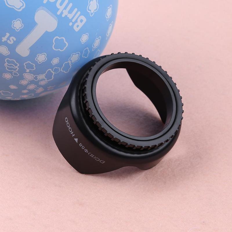 Lente de cámara Hood tornillo de montaje en forma de flor Lens Hood sombra luz escudo parasol Protector 52mm/55mm/58mm/62mm/67mm