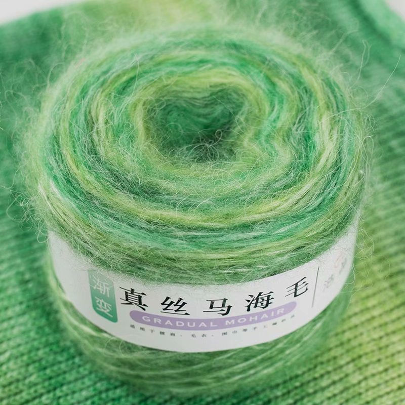 Fils de laine Mohair tricoté, 100g, mélange de laine pour tricoter des cheveux longs, pull arc-en-ciel en cachemire pour bébé: 1pc 02