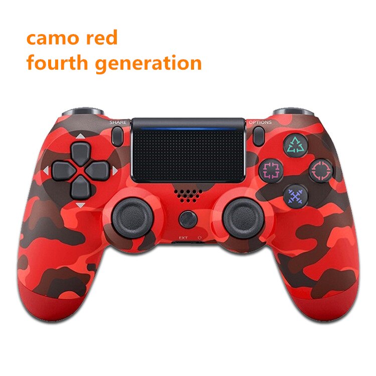 Mando de juego inalámbrico con Bluetooth para PS4, mando con doble vibración estilo PS5 para PC y Android,: PS4 Camo Red