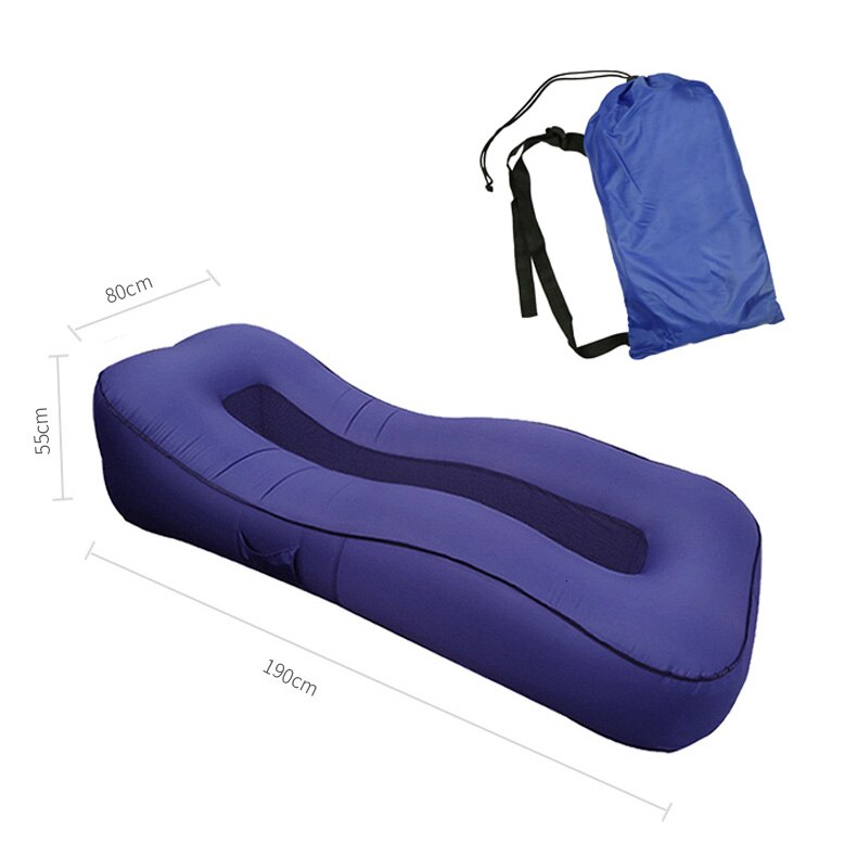 Top bærbar læg doven taske 100%  nylon vandtæt camping sovepose oppustelig luft sovesofa hangout liggestol laybag