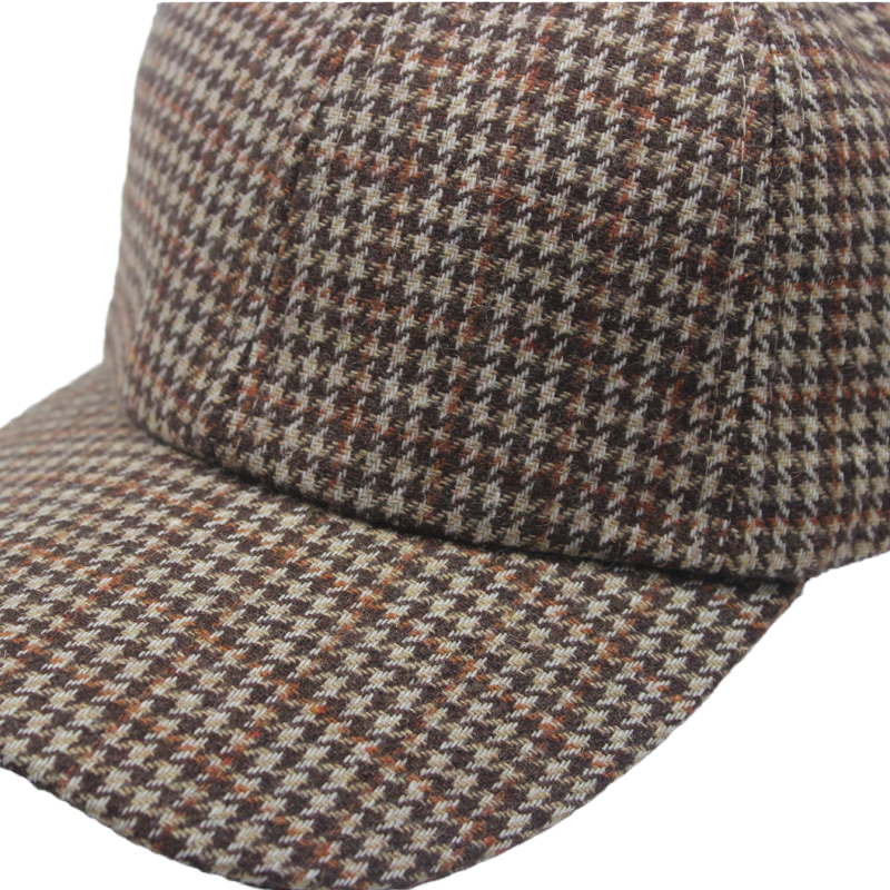 Campagna Vintage ▾ tweed Cappello papàà pezzato De Poule Marrone Cappello Da baseball per Gli Uomini