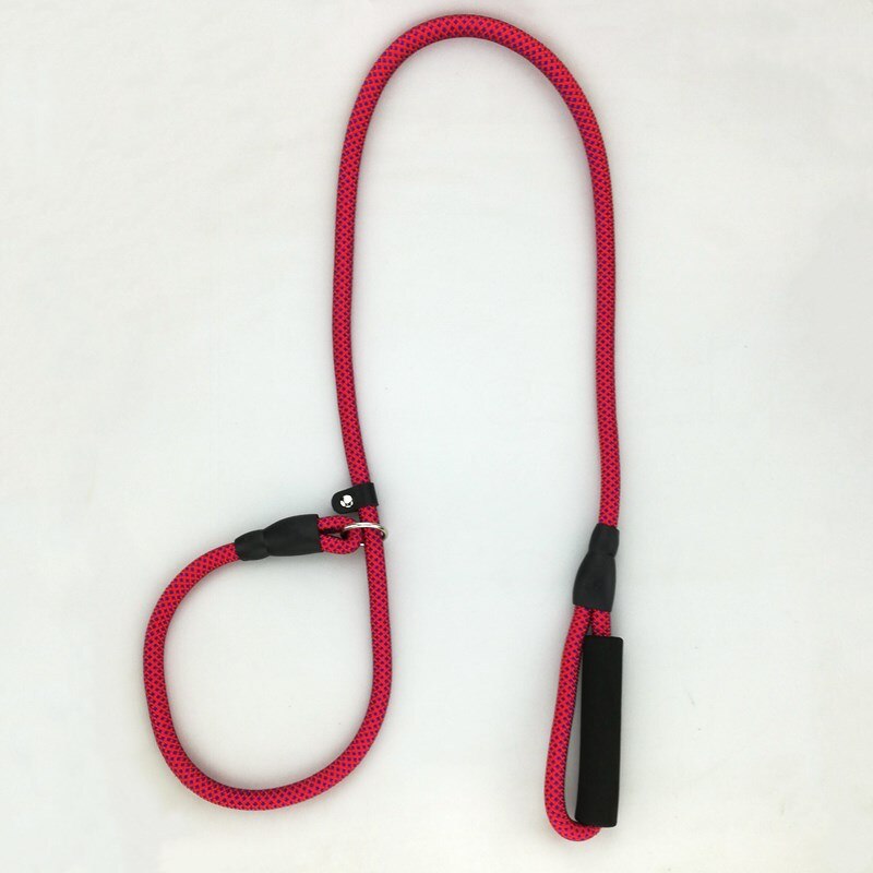 Pitting patroon Nylon Dog Training Leash verstelbare Honden P Keten Anti Kraag Wandelen Leidt Touw Foam handvat huisdier Trekkabel: Rood / 1.0cmX150cm