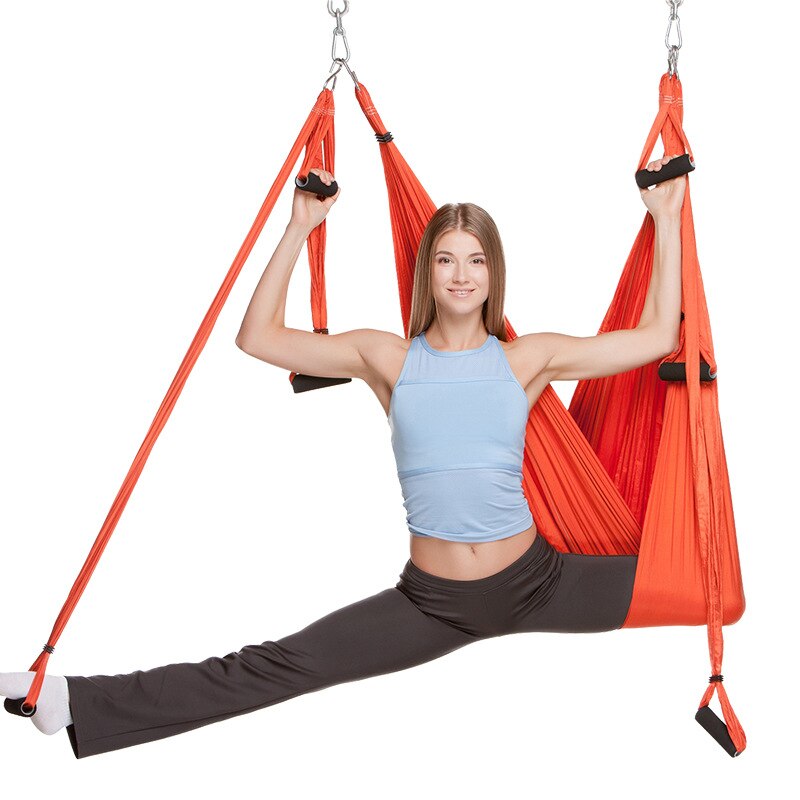 Color matchingAnti-gravity Aerial Yoga Hammock Full Set Flying Swing Trapeze Yoga Inversion Exercises Device Home GYM Hanging