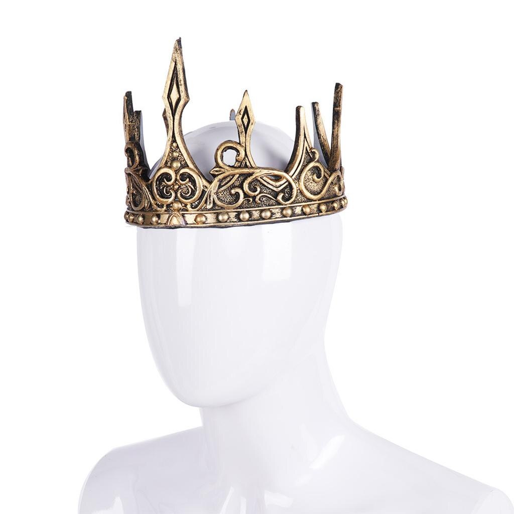 Couronne Roi Pour Hommes - Diadème PU Doré Cosplay, Halloween, Mariage
