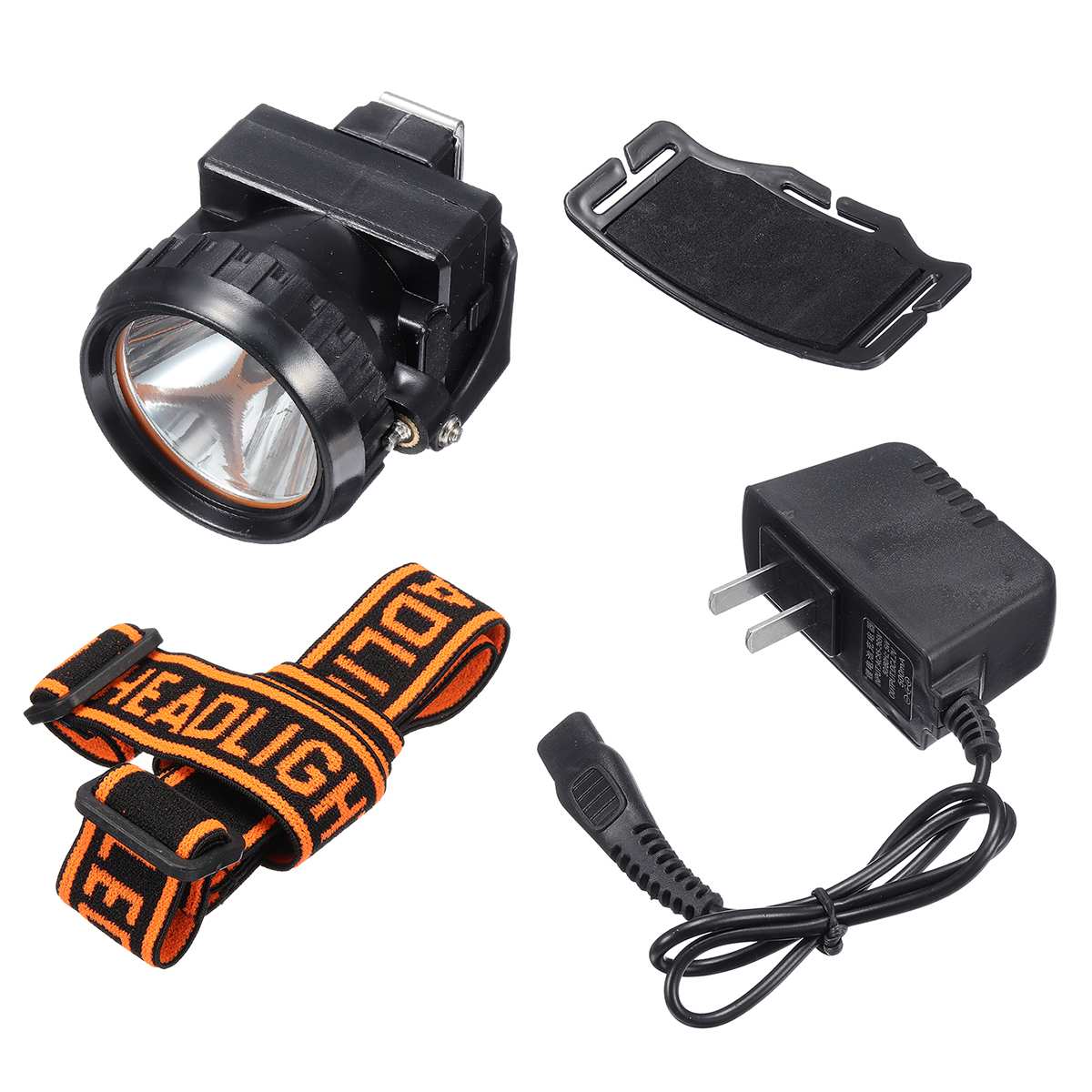 Miners Cordless Power LED Rechargeable Helmet Light Safety Head Cap Lamp Torch Working Headlamp Black Waterproof Headlamp Kit