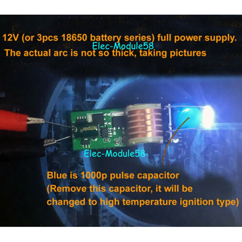 15kv dc 5v-12v højspændingsgenerator step-up inverter lysbuetænderspolemodul