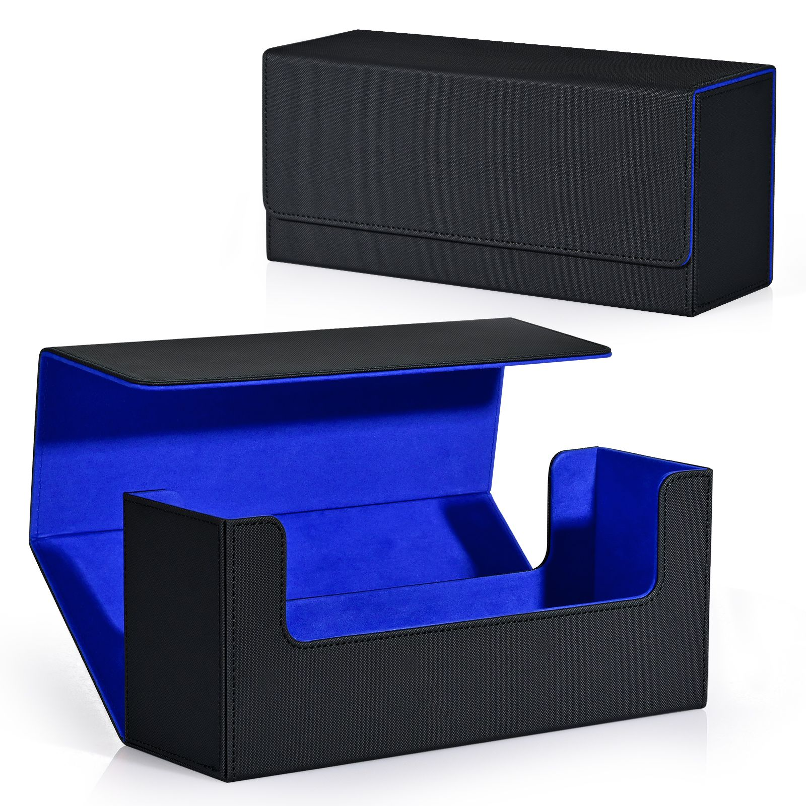 Caja de almacenamiento para tarjetas magnéticas, portatarjetas de 35PT, Compatible con tarjetas deportivas TCG, 36: Azul oscuro