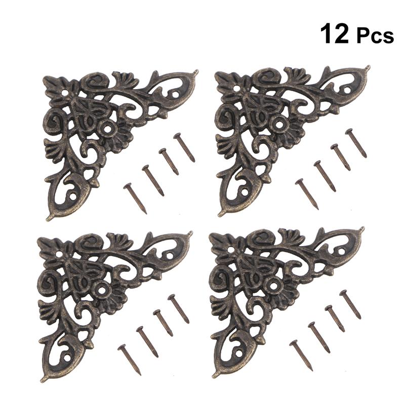 12 sztuk retro ochraniacz narożny DIY metal zatrzymać cynkowy ochraniacz narożny robić ramki na zdjęcia Scrapbooking zeszyt (4.8x3.5cm)