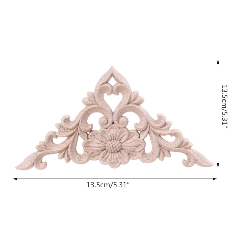 Uds. Madera tallada sin pintar flor europea, apliques de incrustación, esquina, muebles, decoración, A0NA