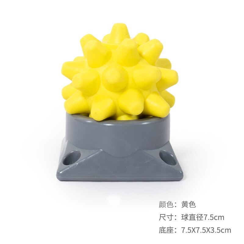 Style Portable Acupuncture Point Massage Ball with Base Relaxing Muscle Massage Ball Rumble Roller Wormwood Ball: Yellow