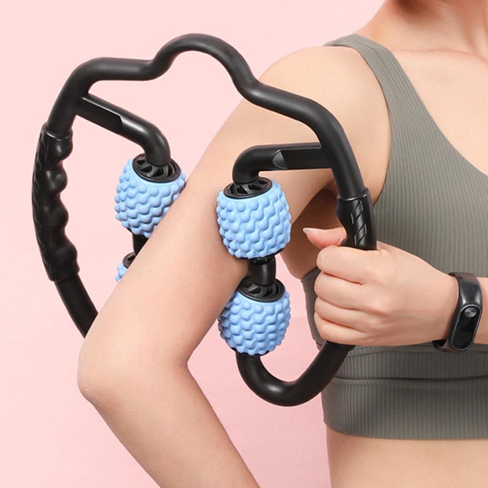 4 Rounds U-shaped Trigger Point Massage Rollers, Used For Arm, Leg And Neck Muscle Tissue Fitness Home Gym Yoga Pilates Exercise