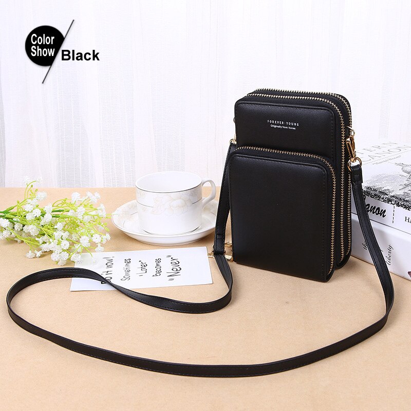 Trasporto di Goccia di modo Colorato Sacchetto Del Cellulare di Modo di Uso Quotidiano del Supporto di Carta Piccolo Sacchetto di Spalla di Estate per Le Donne borse Del Progettista: Black