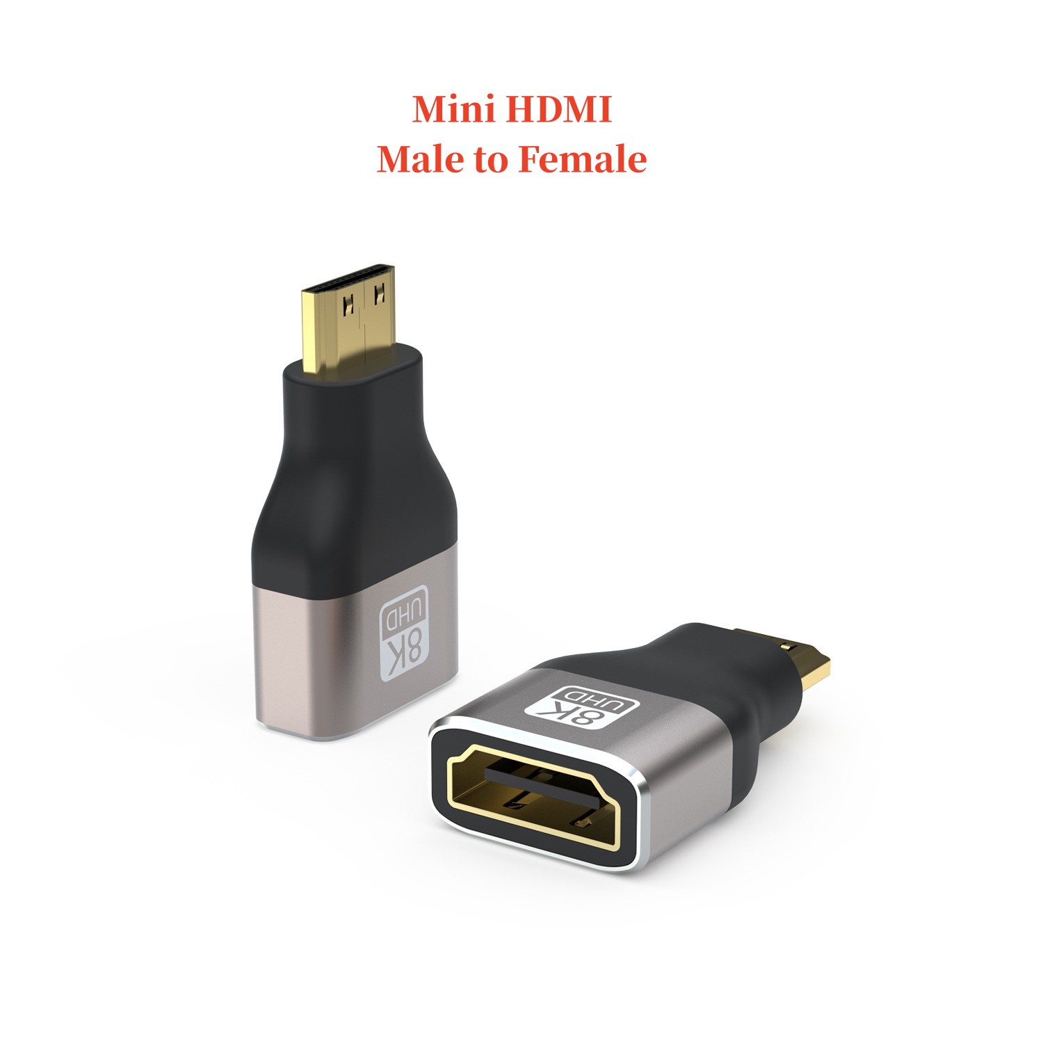 Adattatore HDMI 2.1 da 90 gradi mini porta micro HDMI per uscita video HDR 8K 60Hz 4K 120Hz 48Gbps compatibile con computer portatile TV HD: nero