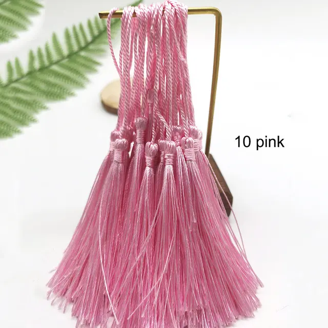 100 Uds 13cm borla Vertical flecos de seda costura Bang Trim para cortina decoración del hogar: Amarillo claro